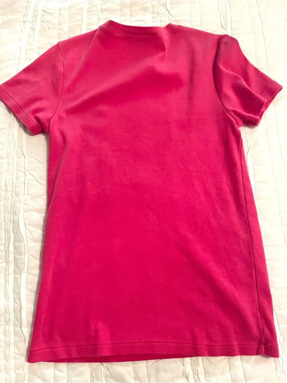 Ralph Lauren Girl’s Large or Women’s Small Pink T-Shirt Green Logo